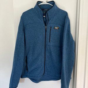 LL Bean Mens Full Zip Sweater Fleece | Arctic Blue | Size Large Regular